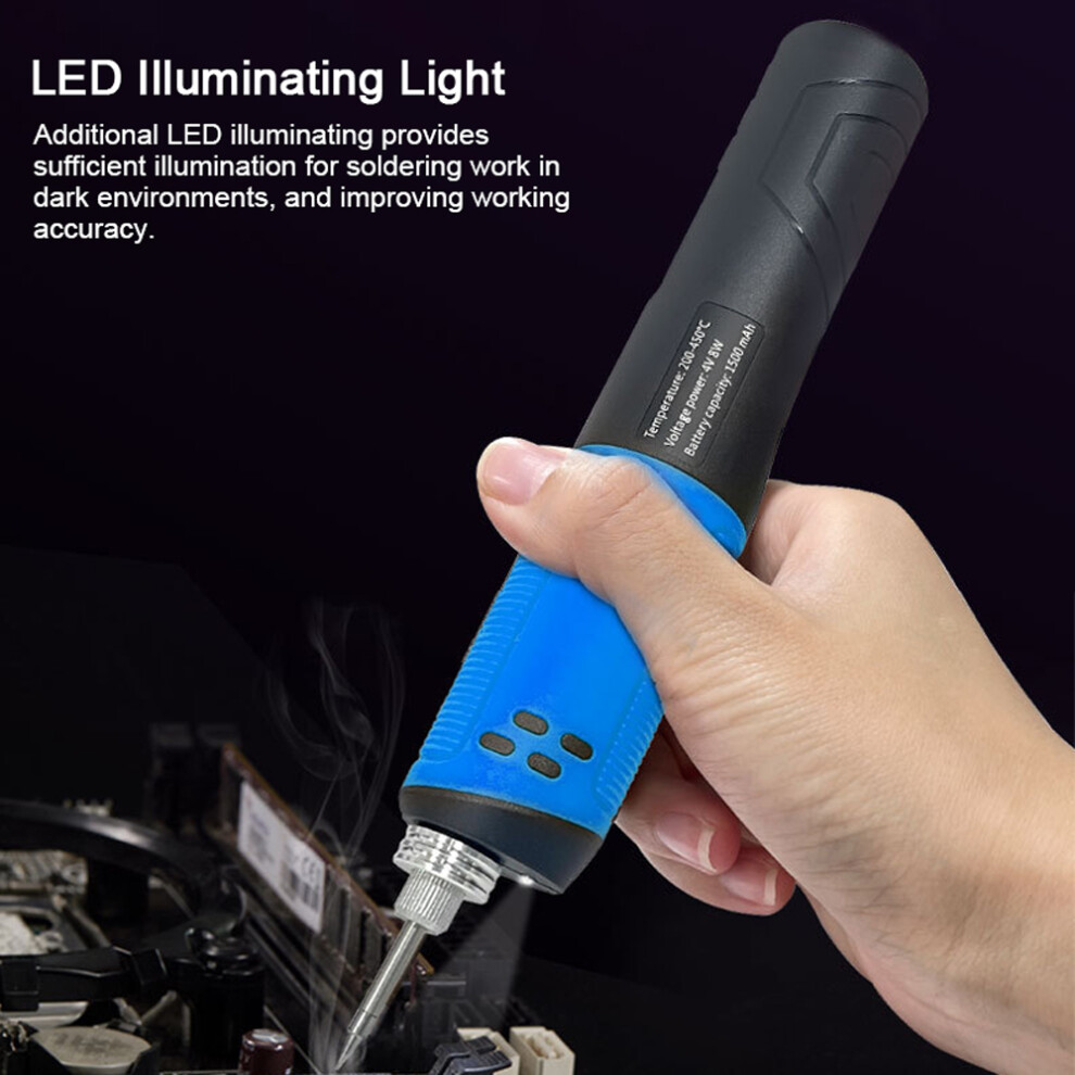 Portable Usb Soldering Iron 200-450C With Led Light, 1500Mah Black/Orange 7901384636980