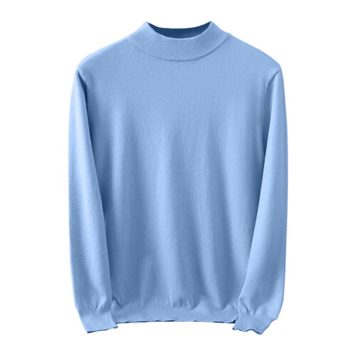 Herrenmode Stehkragenpullover Herbst Winter Freizeit Einfarbig Thermopullover Warm Strickpullover Top Herrenpullover (Hellblau #1, L)