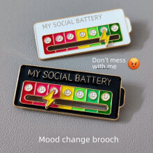 Broșă de energie pentru conversia dispoziției, personalitate glisantă, putere socială, insignă metalică pentru bărbați și femei, expresie,