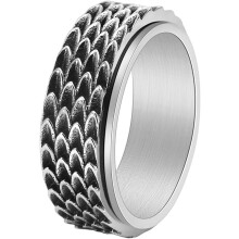 Drakenschubben Angst Ring voor Mannen Coole Roestvrijstalen Slang Drakenschubben Draaiende Ring Fidget Ring Heren Ring