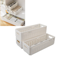 3-Piece Retractable Plastic Storage Box Set, Space-Saving & Multi-Purpose