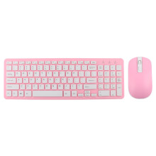 Draadloos ergonomisch toetsenbord en muiscombinatie met accessoires, roze