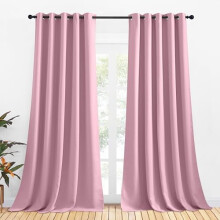 Rouge Pink Blackout Curtains 70x108", 2 Panels, Microfiber Thermal Insulated, Solid Ring Top, Compatible with Standard Rods