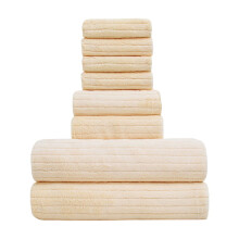 Ensemble de 8 serviettes de bain Elainilye – Ultra douces et absorbantes, 4 petites serviettes carrées + 2 serviettes de bain + 2 serviettes pour