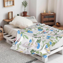 Couverture de Pâques 51 x 59 pouces, motif lapin et œufs printaniers, en flanelle douce, jeté léger et coloré pour canapé, sofa, chambre –