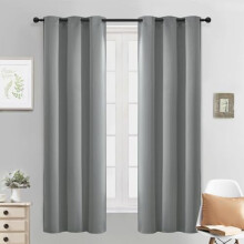 Dove Grey Blackout Curtains, 38x63 in, 2-Panel Set, Thermal Insulated, for Living Room, Dining Room, Bedroom, Bay Window – Compatible with Standard