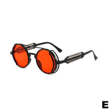 Lunettes de soleil rétro steampunk style vintage rondes NEUVES D9U5