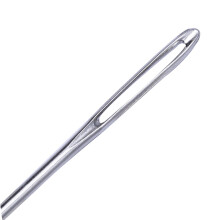Kreuzstichnadeln mit großem Loch, silber, 18 Stück