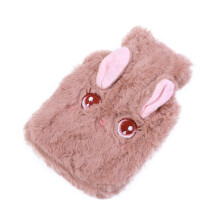 MOQIN 350ml Hot Water Bottle with Soft Faux Fur Cover, Mini Warm/Cold Compress Bag & Hand/Feet Warmer