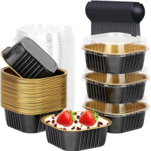 Aluminum Foil Cake Cup Muffin Tin With Lid, 60-pack Cake Pan, Bread Mold With Lid, Disposable Baking Cup Aluminum Foil Cake Baking Cup With Lid