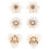 6Paare Manschettenknöpfe Damen Beige Mit Design 1