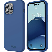Coque en silicone liquide pour iPhone 14 Pro Max - Bleu mer