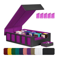 Caja de Almacenamiento de Cartas Coleccionables con Ventana, Caja de 5 Filas con Tapa Extraíble, Caja de Cartas para Juegos de Cartas Deportivas,