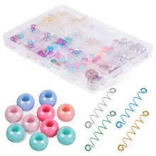 834Pcs Multi Hair Jewellery Beads Spiral Clips Braid Rings Dreadlock