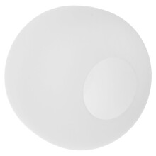 Abat-jour OUNONA grand format en verre métallisé, 17 x 17 x 14 cm, blanc