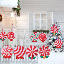 Lot de 6 panneaux de Noël imperméables avec piquets, décoration extérieure pour pelouse et allée – Compatibles avec les décorations de Noël