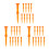 30Pièces Tees Orange Pour Golf Adaptés Aux Passionnés 6