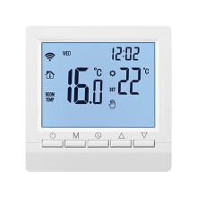 Wall-Mounted Thermostat White LCD with Child Lock