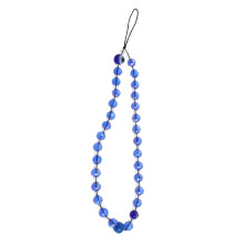 Charm de cuentas para correa de teléfono con cristal azul, 34 cm (13,5 pulgadas)