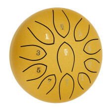 Tambour rain de 15 cm, Djembé à langue, 11 notes, en acier carbone jaune