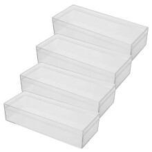 8Pcs Clear Plastic Storage Boxes Small Organizer Desktop Storage Case