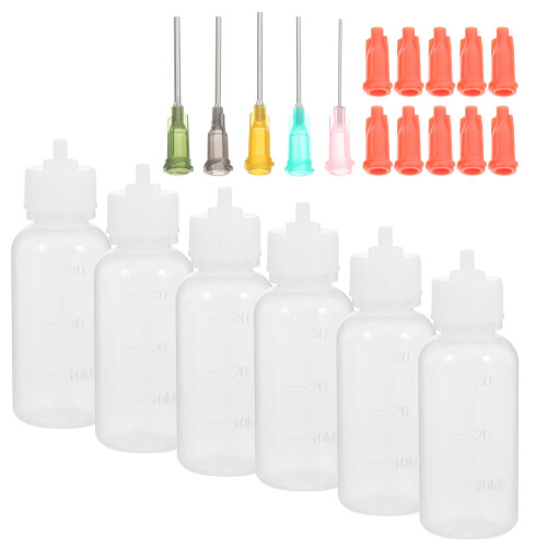 3Sets Durable Pe Plastic Needle Tip Bottles for Household and DIY Glue