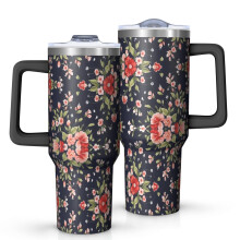 Pioneer Blommigt Blommönster Isolerad Tumbler 40oz