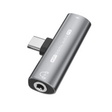 USB-C-zu-3,5-mm-Adapter für Kopfhörer und Ladegerät Grey