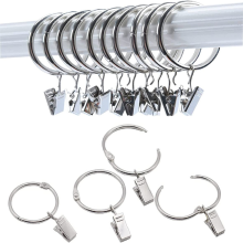 Zu öffnende Vorhangringe mit Clips, Vorhangaufhänger, 20 Stück Silver 50 mm