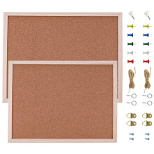4Sets Lightweight Wood Frame Cork Boards for Daily Use & Memo Display
