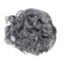 2Pcs Silver Short Wigs for Women Elderly Costume Party Hairpieces