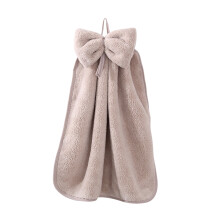 Serviette à main à nœud papillon, douce et absorbante, idéale pour la cuisine et la salle de bain. Facile à suspendre. Lot de 1. Tissu polyester.