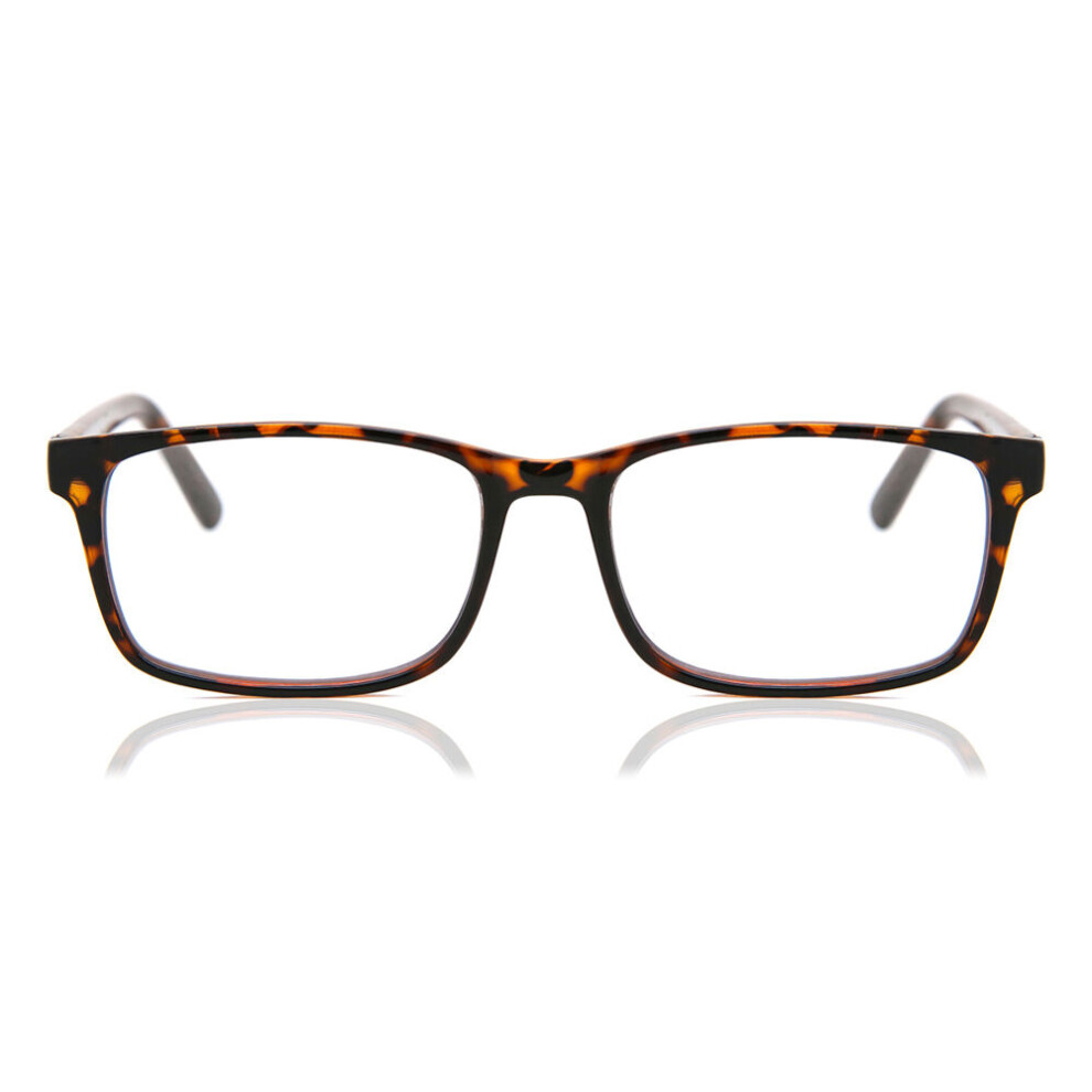 Smartbuy Collection Dark Full Rim Rectangle Tortoise Sandy Cp150a Unisex Eyeglasses