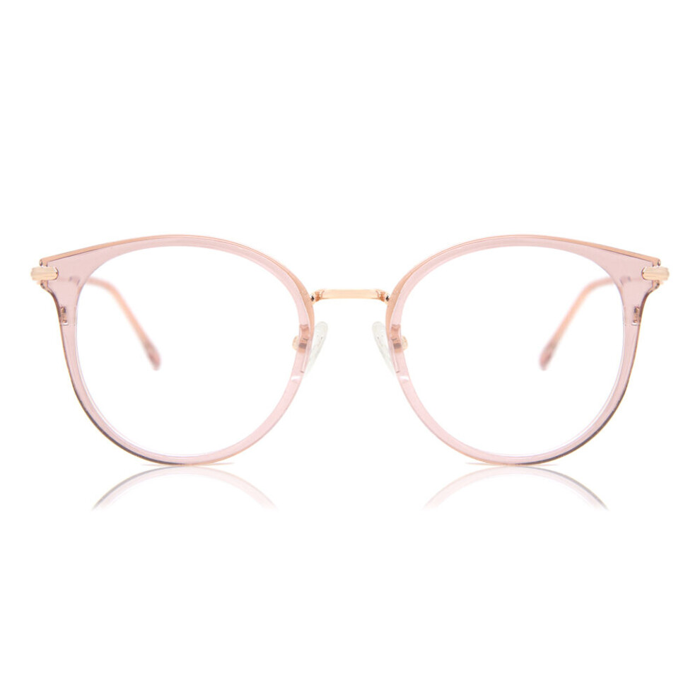 Smartbuy Collection Full Rim Oval Transparent Brown Rose Gold Tronte Mtr-97D Unisex Eyeglasses