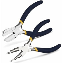 2 piezas de alicates para hacer joyas, alicates para hacer engastes, alicates para doblar alambre de joyería 6 en 1 para abalorios, bucles y