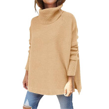 Pulls pour femmes à col roulé et manches chauve-souris, pulls amples et oversize, pulls en grosse maille