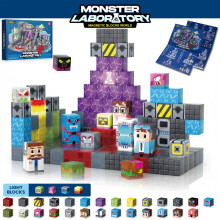 Magnetic Blocks 150 PCS – Monster Laboratory Adventure World Magnetic Tiles Set STEM Montessori lighting Building Toys for Kids Ages 3+ Gift