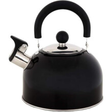 2 Quart Stainless Steel Whistling Tea Kettle, the Perfect Stovetop Tea and Water Boilers for Your Home, Dorm, Condo or Apartment. (Black)