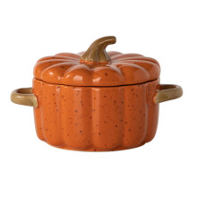 Halloween Ceramic Pumpkin Bowl with Lid, 200ml, for Cereal, Soup, Dessert, Steaming, Serving – Compatible with Home & Party Use