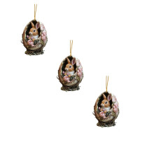 3-delige set acryl paashangers: bloem, ei en konijn – sleutelhangers voor rugzakken, auto's en thuis – paascadeau voor dierenliefhebbers –