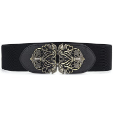 Elastischer Gürtel / Taillengürtel mit schöner Schnalle Black