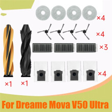 Kit Completo de 2 Rodillos Principales para Aspiradora para Mova V50 Ultra, Cepillo Lateral, Filtro HEPA, Mopa, Bolsa para Polvo.