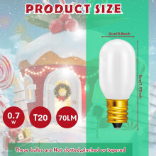 Christmas Village LED Light Bulbs E12 T20 0.7W 120V 50 Pcs