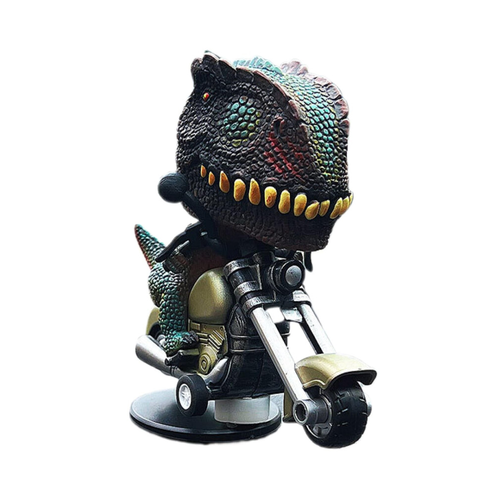 Dinosaur Riding Motorcycle Car Decor, Dashboard Drift Ornament, Compatible With Auto Interiors (Black) Black 9110895643686