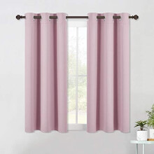 Zatemňovací závěsy do ložnice, 2 panely, Š 42 x D 60 palců, světle růžová, tepelně izolované zatemňovací závěsy a závěsy s