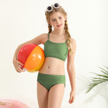GYRATEDREAM Girls Swimsuits 2 Piece Bikini Set Spaghetti Strap High Waisted Bathing Suit Girls' Swimwear with Chest Pad