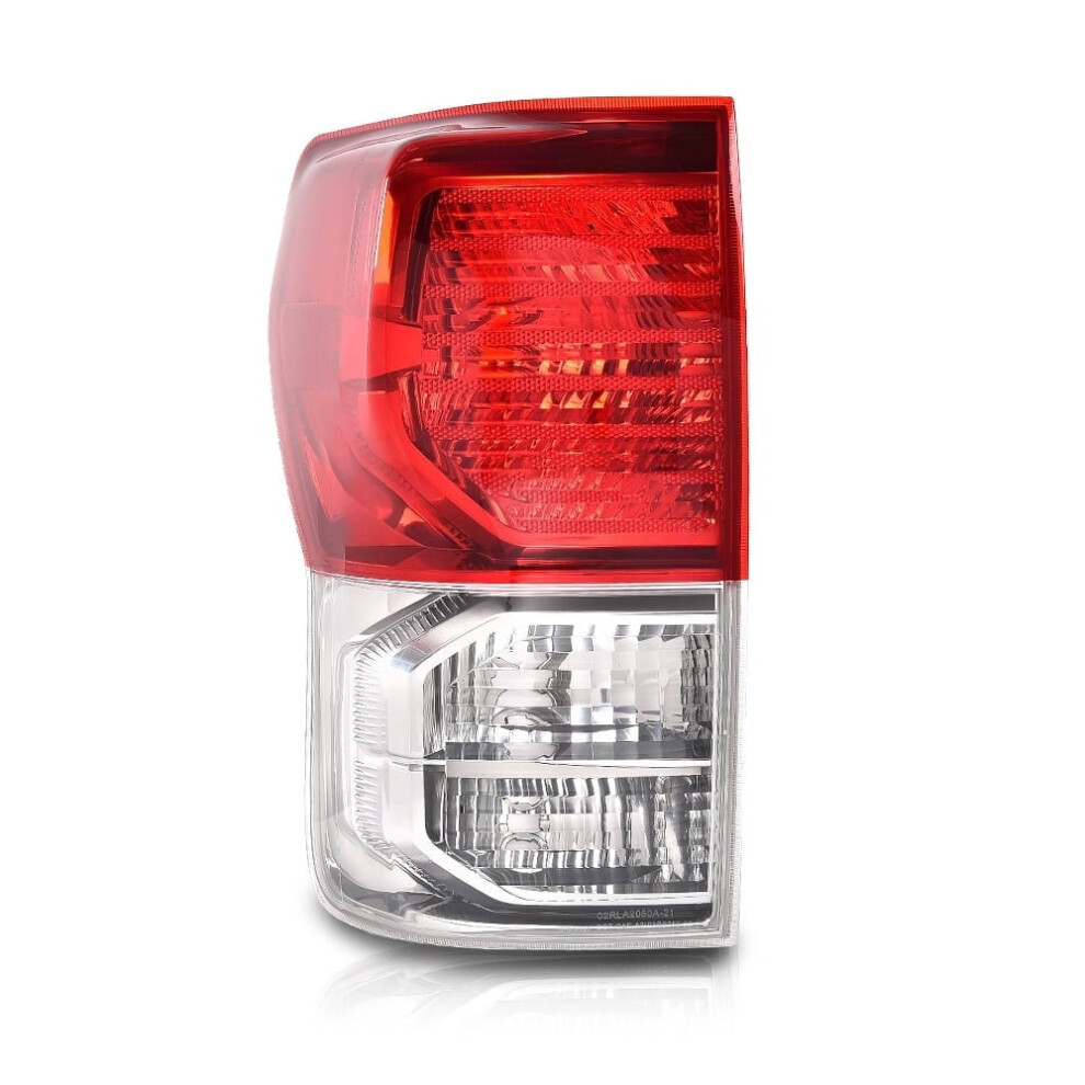 Pit66 Clear Lens Tail Lamp, Rear Left Driver Side, W/O Bulbs & Harness, Compatible With Toyota Tundra 2007Â2013 Red/Light 9499224143258