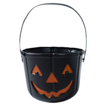1 secchiello a forma di zucca di Halloween con manico – Cestino per caramelle, secchiello per dolcetto o scherzetto, bomboniera e accessorio per