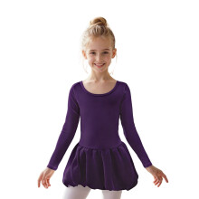 Ballet leotard with tutu for girls, long sleeve