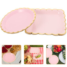 Cake Plate Paper Plates Pink Corrugated Paper 20